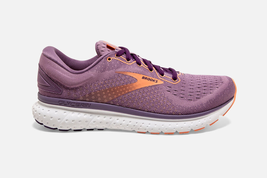 Brooks Glycerin 18 Womens UK - Road Running Shoes - Purple 590-OPDLTZ